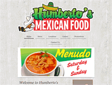 Tablet Screenshot of humbertosmexfood.com